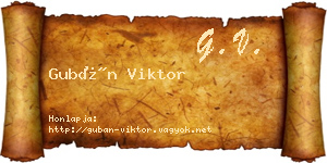 Gubán Viktor névjegykártya